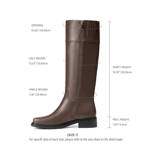 Image of vivianly Women's Knee High Boots Zipper Square Toe Trendy Low Chunky Heels Boots