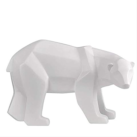 KKUUNXU Nordic Geometric Polar Bear Statue Animal Abstract Sculpture Resin Crafts Ornaments Home Office Desktop Decoration Birthday Gift Cover