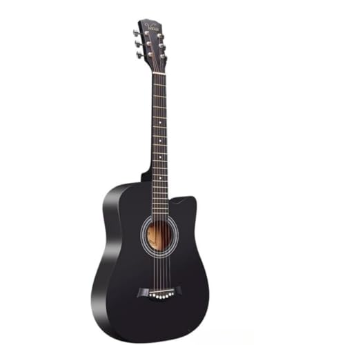 Oceanightアコースティックギター 初心者 38インチ 入門練習 学生 子供 大人用 初級セット アコギ クラシックギター 弦 チューナー スタンド・ソフトケース・簡易教則 (黒です)