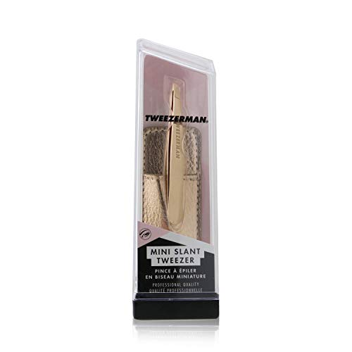 Tweezerman Mini Slant Tweezer & Case - Rose Gold