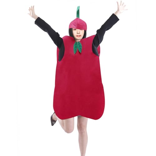 Generic 71058586103937663 Costume Set For Adults - Whimsical Food Cosplay Ensemble With Headwear, Apple thumb #2