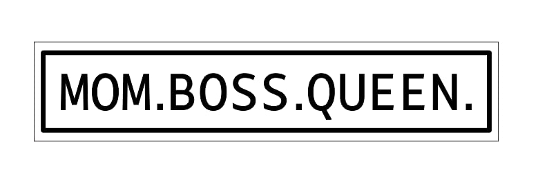 ARAWARA Mom.Boss.Queen Car Vinyl Sticker, Best Mom, Mom Life Birthday Gift for Mother Mother's Day Gift, Self-Adhesive Vinyl Decals (Black)