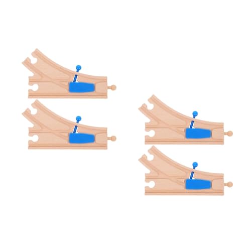 BESTonZON 4 Pcs Plastic Train Track Connectors Wooden Train Tracks Accessories Intersections for