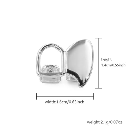 Set de 2 piezas de grillz para dientes hip hop chapado en oro 14K miniatura 5
