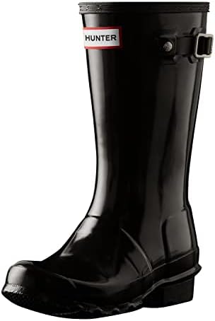 Hunter Kids Original Kids' Gloss Rain Boot (Little Kid/Big Kid) Black 5 Big Kid M