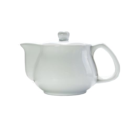Image of Porcelain Teapot, 9oz Small Tea Pot with Stainless Steel Filter Classical Chinese Tea Pots (White)