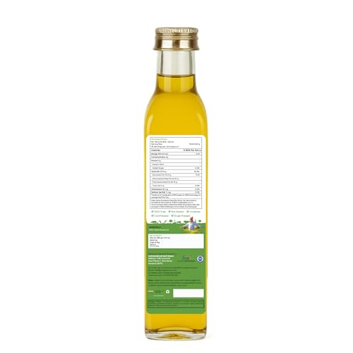 Image of Aurganicum Pure Wood Pressed Yellow Mustard Oil (Peeli Sarson) - Cold Pressed & Natural | Rich Aroma & Authentic Taste | Unrefined & Chemical-Free Cooking Oil (500 ml | Glass)