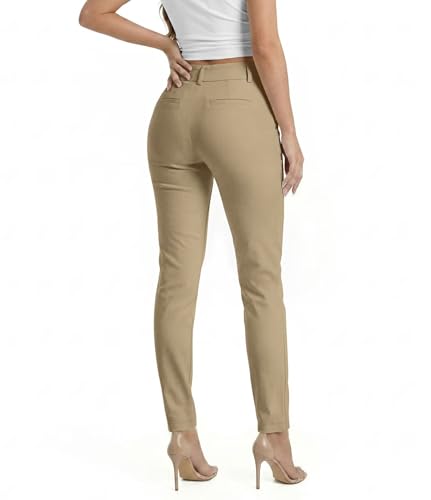 Image of Hybrid & Company Women's Work Chino Pants | Super comfy stretch fabric, flat front design, tailored fit, suitable for office, work, casual wear, and everyday comfort