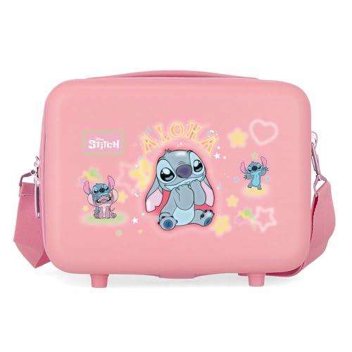 Nécessaire de toilette Stitch rigide rose Joumma pour bagage cabine et voyage fille