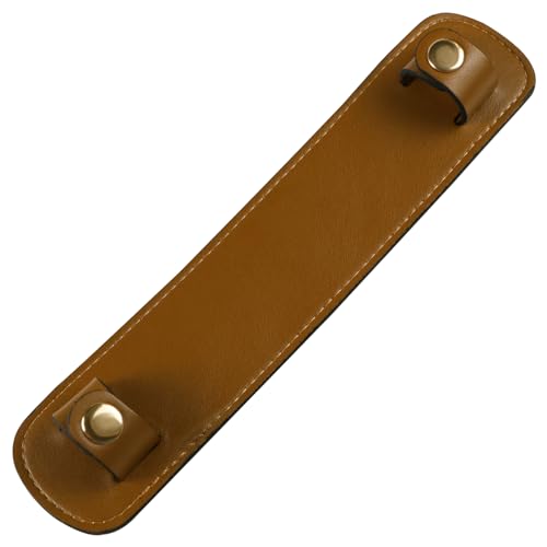 Image of Brown Microfiber Leather Shoulder Strap Pads Leather Strap Cover for Tote Bags Handbag Purse Repair