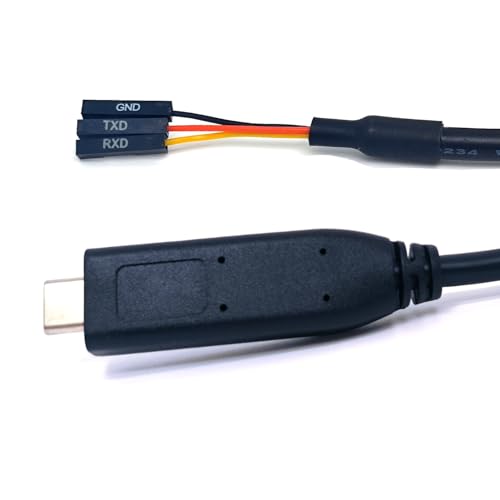 Xiusiyt USB Type C to TTL-232R-RPI 3.3V Adapter Serial UART Cable 3 Pin TX TX GND, FT232RL Chipset, 1.8m/6ft