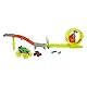 Hot Wheels Power Verfolgungsjagd Monster Trucks Trackset mit 2 Spielzeugtrucks: extragroßer Skelesaurus und 1 Bone Shaker im Maßstab 1:64, Race & Chase Challenge mit 2 zerdrückten Autos, HYT07