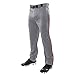 CHAMPRO Sports Adult Triple Crown Open Bottom Pants, Grey, Scarlet Piping, Medium
