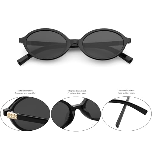 Retro Vintage Oval Frame Sunglasses for Women Trendy Small Round Designer Inspired Cute 90s Sunnies Shades2