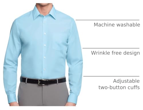 Image of Van Heusen Mens Dress Shirt Regular Fit Poplin Solid