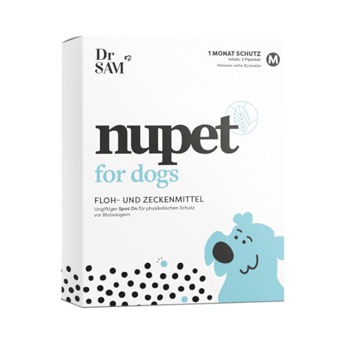 Dr. SAM nupet Flo- und Zecken Spot-On für Hunde M (2 x 2 ml) - für 30 Tage - Geraniol-basierte Pipetten für Hunde ab 20 kg bis 40 kg- Von Tierärzten entwickelt