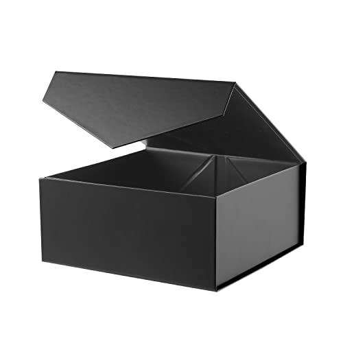 Blk&Wh Gift Box 7.5X7.5X3 Inches, Gift Box With Lid, Black Gift Box, Groomsman Box, Collapsible Gift Box With Magnetic Lid (Matte Black) #TOP17