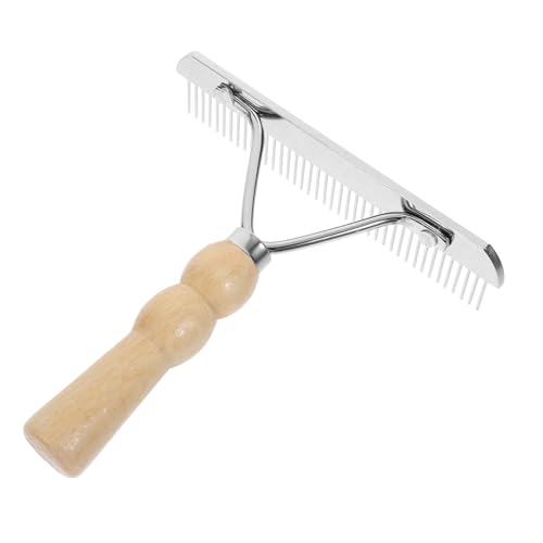 BESPORTBLE 1pc Horse Hair Cleaning Comb Cleaning Brush Horse Grooming Rake Wooden Handle Pet Horse Hair Comb