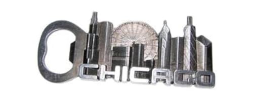 Chicago Bottle Opener Magnet, Chicago Skyline Souvenir Magnet