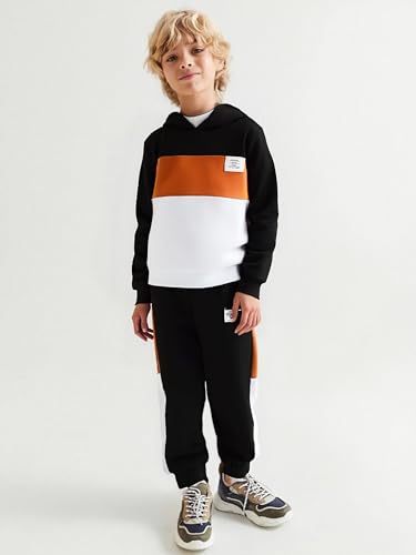 Image of Boys Sweatsuit Long Sleeve Color Block Hoodie Sweatshirt and Jogger Pants 2PC Sets Fall Clothes (Sizes: 4-8)