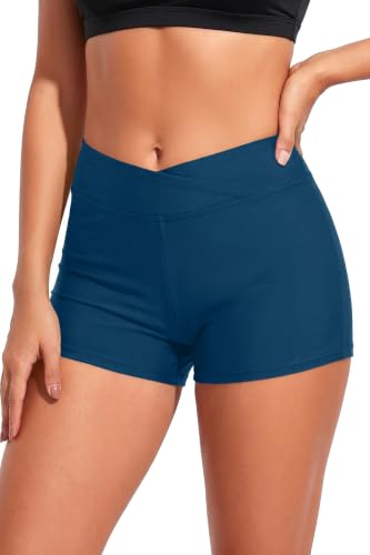 Image of Womens V Cross Swim Shorts Tummy Control Bottoms (Available in Plus)