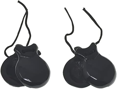 Black wooden castanets Spanish handmade castanets Traditional Spanish black color Souvenir gift from Spain Hand percussion castanets