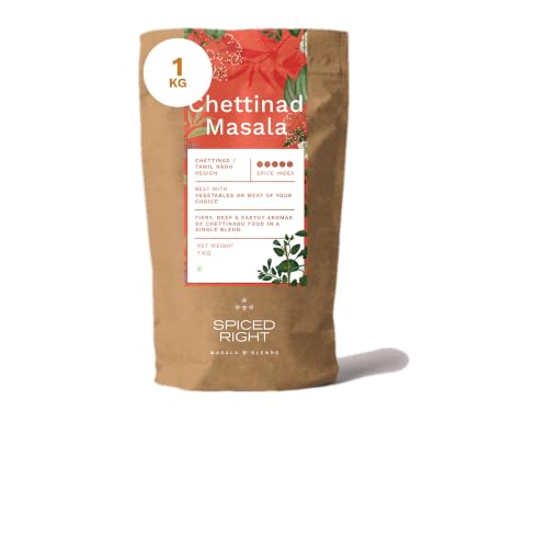 Image of Chettinad Masala Powder - 1kg Bulk Pack | No Preservatives | Bold Peppery South Indian Blend for Chicken, Mutton & Seafood | HORECA, Cloud Kitchens & Caterers | No Artificial Colour