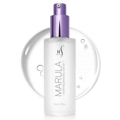 HerStyler Marula Oil Hair Serum - Anti Frizz Serum for Frizzy, Dry and Damaged Hair - Boosts Shine, Straightening - Address Flyaways, Split Ends - 2 Fl Oz (1 Pack)