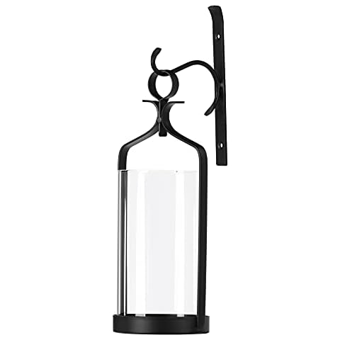 Souliron Black Metal Hurricane Candle Holder Cover