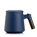 Herbata Filiżanka Infuser Lid 14 Oz Duży Ceramiczny Kubek Do Herbaty Z Sitkiem I Osłoną Do Stromej Filiżanki Gorącej Herbaty Lub Kawy - Drobny Porcelanowy Infuzor Kubek Herbaty (Color : Blue)