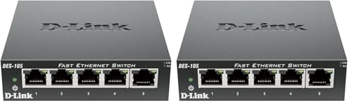 Switch 5 ports Ethernet D-Link DES-105 métallique idéal pour le réseau de votre bureau à la maison
