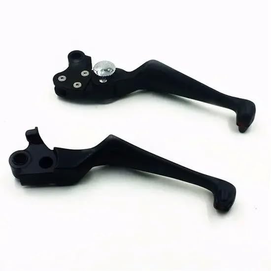 Palanca de Embrague Freno Ajustable con Calavera Negra para Motocicleta Harley