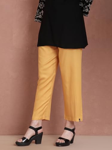 Image of TWIN BIRDS Women Viscose Kurti Pants | Straight Fit Ethnic Daily Trousers