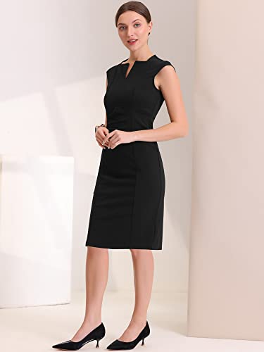 Allegra K Women's Sheath Dress Pencil Work Sleeveless Professional Office Dresses2