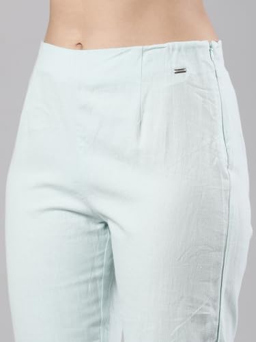 Image of Femmora Comfortable Fit Solid Straight Pant, Breathable Cotton Fabric with Side Zip Button Closure, for Women, Pack of 1
