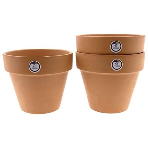 Cerámica Rambleña Pack x3 Macetas de Barro Rojo Terracota Cover