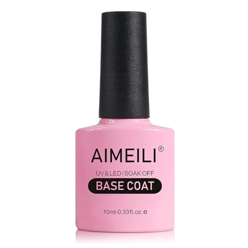 AIMEILI Base Coat Semipermanente Capas Base Esmalte Semipermanente de Uñas UV LED Soak Off Uñas De Gel 10ml