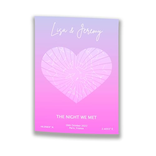 Carte des Étoiles Personnalisée Lavender Pastel Affiche 12x16 pouces pour décoration murale