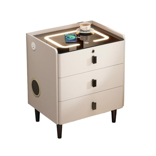 Commode Table de Chevet multifonctionnelle avec trois tiroirs de rangement - 2