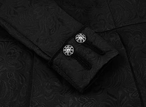Aieoe Kid Boys Gothic Steampunk Cosplay Jacket Medieval Viking Victorian Pirate Tailcoat Long Halloween Costume Renaissance Trench Coat For Children A Black thumb #2