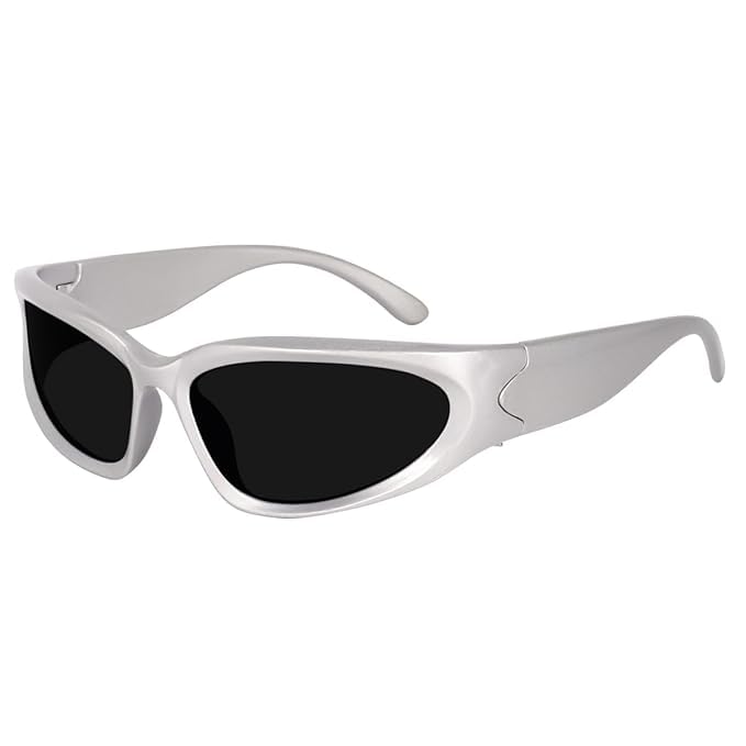 valwick Sporty Wrap-Around Sunglasses, Black Frame with Dark Lenses, UV Protection-picture-14