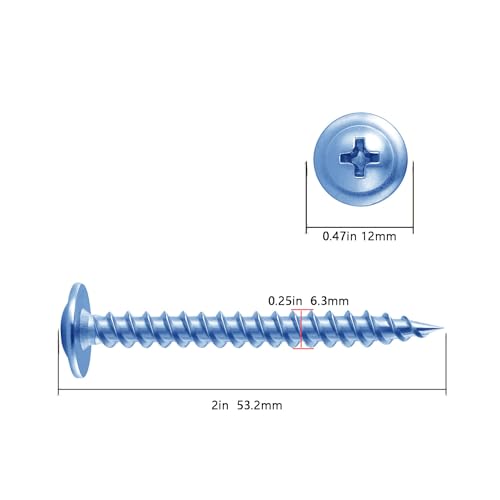Image of Wensilon(75 pcs)#14x2 inch Phillips Truss Head Wood Screws Galvanizing Quick Metal Self Tapping.