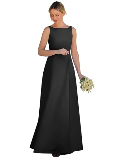 Fivsole Satin Mother of The Bride Dresses for Women Long A-Line Formal Evening Gowns