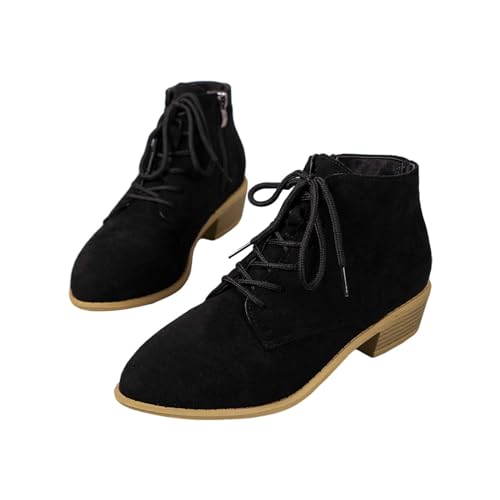 Bottines courtes pour femme avec talon court arrière et tige mi-mollet