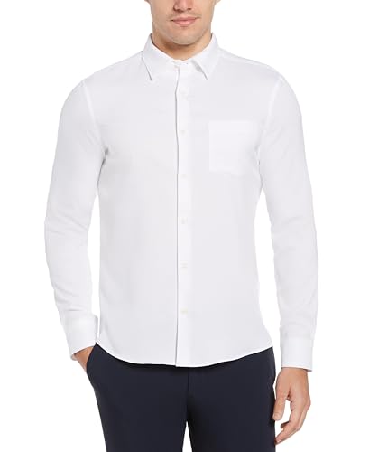 Perry Ellis Men's Long Sleeve Untucked Slim Fit Dress Shirt