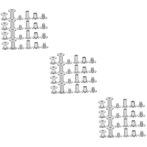 SOLUSTRE 3 Sets Leather Craft Binding Screws Carbon Steel Strong Simple Structure Easy to Install
