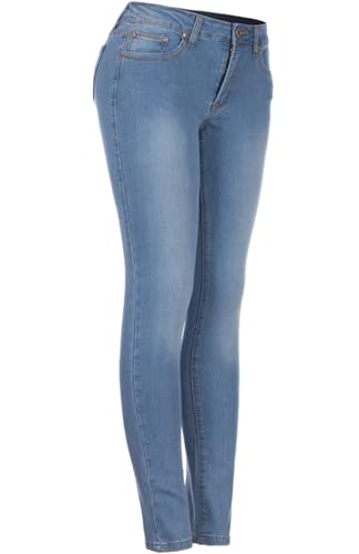 2LUV Women's Five Pocket Slimming Stretchy Skinny Denim Jeans Light Blue 72