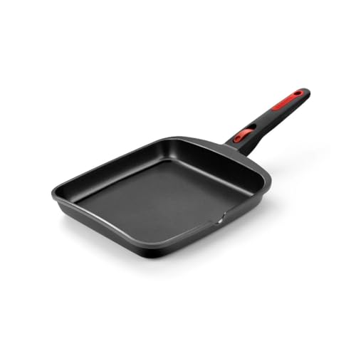 Monix In-out | Grill Liso 28 cm, Aluminio, Full Induction, sin PFOA, Antiadherente, Apta para Todo Tipo de cocinas Incluso inducción