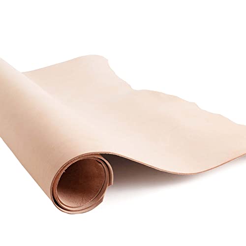 ELW 9-10 oz (3.6-4mm) Thickness Weight Pre-Cut 4-6 SQ FT Vegetable Tanned Leather Cowhide Grade AB Full Grain Leather for Tooling Carving Engraving Molding Embossing Stamping & Dyeing