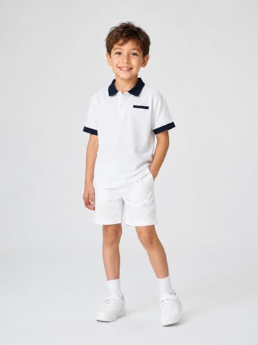Image of Mud Kingdom Boys Polo Shirt Short Sleeve School Uniform Pique Polo Summer